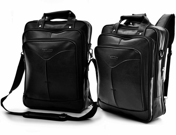 Zaino tracolla 2in1 Uomo Scuola Lavoro Viaggio pelle pc Impermeabile rigido