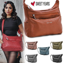 Carica l&#39;immagine nel visualizzatore di Gallery, Borsa donna originale SWEET YEARS pelle rossa tracolla capiente multi tasche new