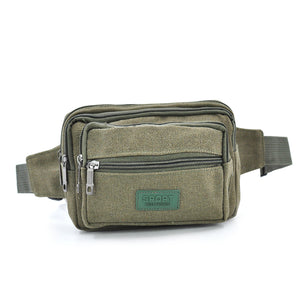 Marsupio multi tasche 5zip tela tessuto canvas militare vita spalla uomo viaggio