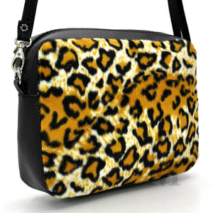 Borsa borsetta piccola tracolla pelo pelliccia moda casual fantasia leopardata