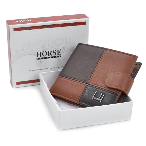 Portafoglio Vera pelle uomo HORSE porta carte ribaltina vintage portamonete zip