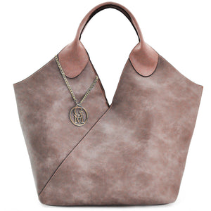 Borsa grande donna shopping capiente morbida shop shopper rosa azzurra capiente