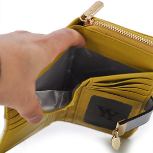 YYcoveri ORIGINALE portafoglio donna pelle semplice carte cerniera zip monete