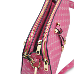 Borsetta donna rosa tracolla pelle fantasia picche scacchi casual borsa piccola