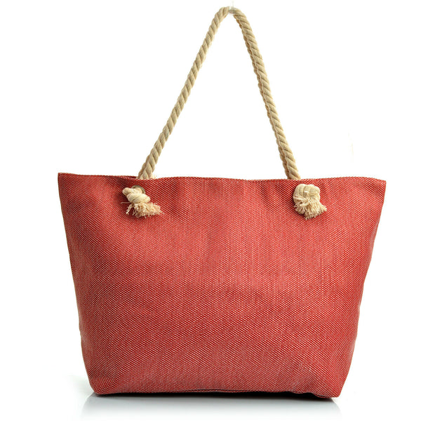 BORSA mare colorata nuova DONNA PAGLIA manici corda piscina tessuto tela paglia