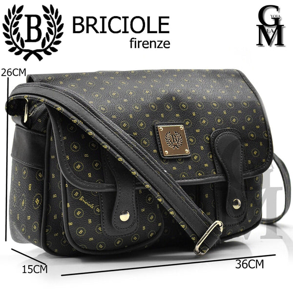 borsa firmata BRICIOLE donna originale FANTASIA NERO tracolla