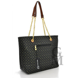 Borsa firmata Firenze italia donna shopping fantasia scritte manici