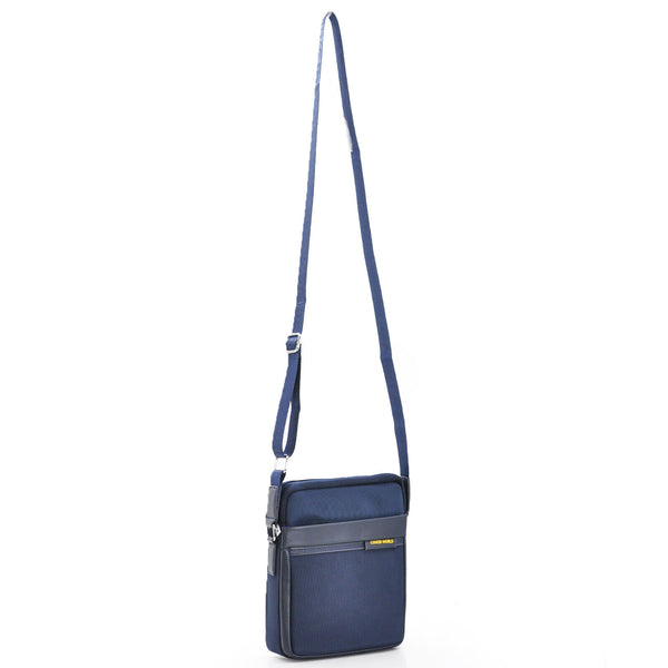 Borsello uomo firmato COVERI blu tasche tessuto tecnico nylon sportivo passeggio