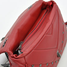 Carica l&#39;immagine nel visualizzatore di Gallery, 2in1 Borsa catena tracolla borsetta donna pelle trapuntata borchie borchiata new