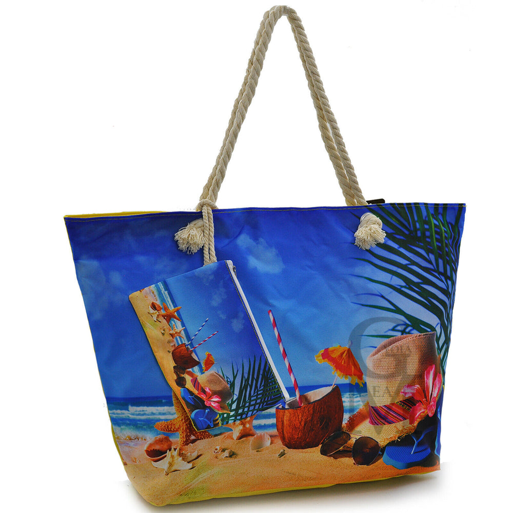 borsa mare firmata gm grande capiente spiaggia fantasia multicolore manici corda