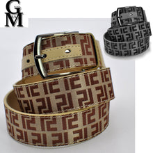Carica l&#39;immagine nel visualizzatore di Gallery, Cintura uomo originale GM F firmata fantasia nylon casual tessuto italy marrone