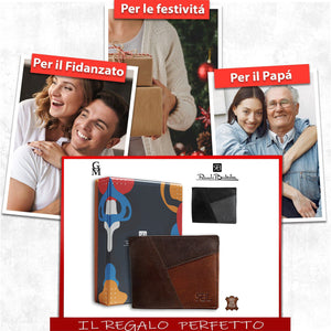 Portafoglio originale vera pelle uomo  Renato Balestra regalo porta carte monete