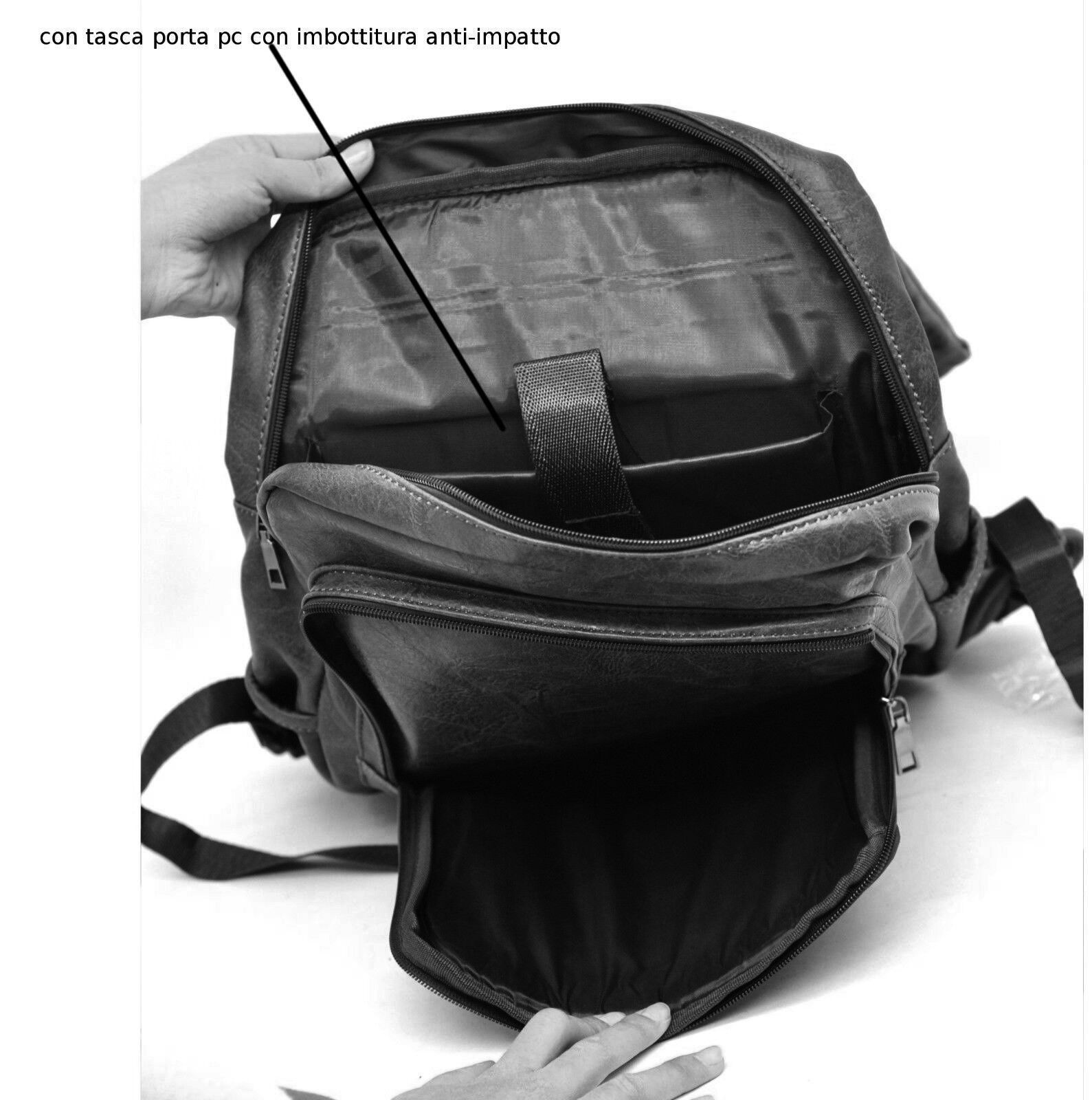 Zaino In Denim Vintage Uomo/Donna - Tela Blu Jeans Per Laptop Fino A 15 Pollici E Viaggi - Foto 13