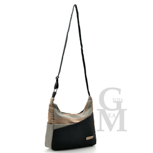 Borsa a tracolla capiente ecopelle passeggio spalla multicolore bicolore viaggio
