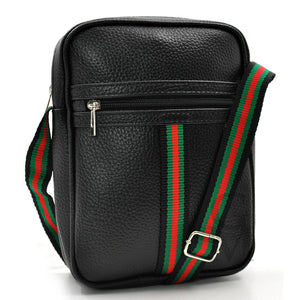 Borsello strisce verdi nero uomo borsa grande piccolo borsellino tracolla zip