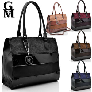 GM borsa pelo pelliccia shopping bauletto spalla donna tracolla pelle elegante