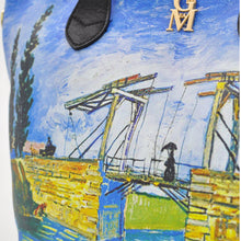 Carica l&#39;immagine nel visualizzatore di Gallery, Borsa shopping dipinto stampa opera d&#39;arte Il ponte di Langlois van Gogh nuovo