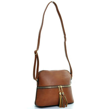 Carica l&#39;immagine nel visualizzatore di Gallery, borsetta borsa piccola frange nappe marrone pelle rigida tracolla regolabile new
