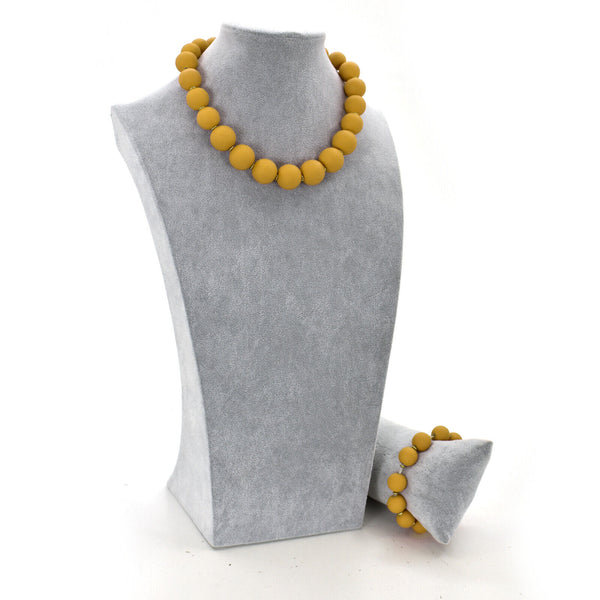 Parure Collana e bracciale girocollo perle pietre dure gioiello nuovo bijoux