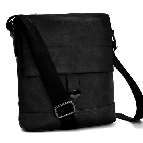 Borsello MADE ITALY vintage cinghia vintage casual passeggio lavoro cuoio nero