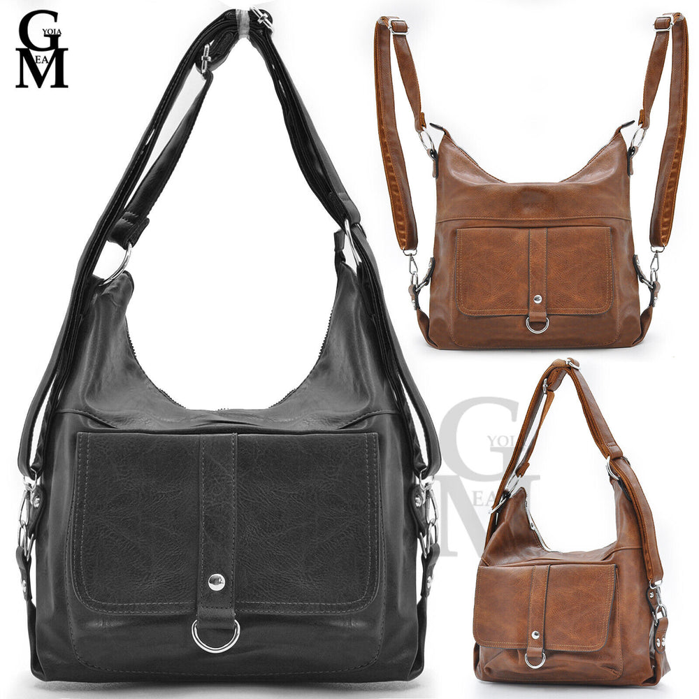 Borsa zaino 2in1 coveri pelle morbida shopping casual passeggio zip casual