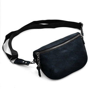 Marsupio donna pelle trapuntata cerniere tasche cintura vita borsa moda casual