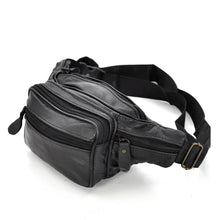 Carica l&#39;immagine nel visualizzatore di Gallery, Marsupio in Vera Pelle Ultra Resistente Comodo e Pratico 8 Tasche con Zip