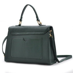 GM Borsa Dina donna bauletto baule pelle rigida tracolla verde signora elegante