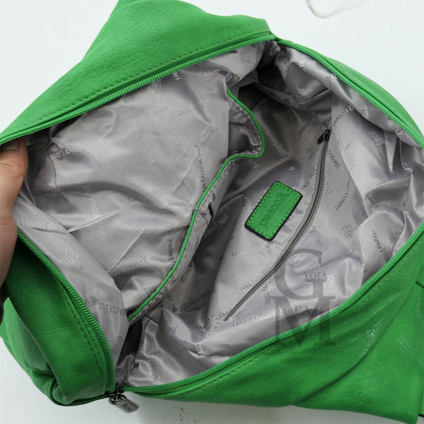 yyCOVERI zaino borsa donna pera verde nuovo TRASFORMABILE giornaliero 2in1 pelle