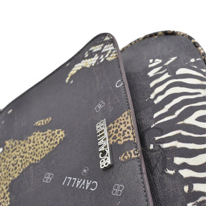 Borsa lusso firmata BB CAVALLI donna tracolla fantasia animalier mappa mondo VIP