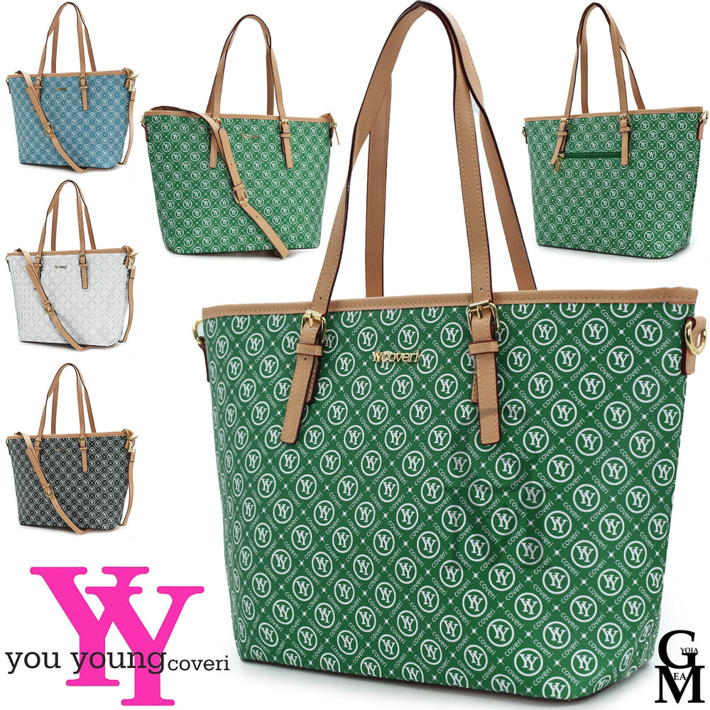 borsa donna verde spalla originale YyCoveri fantasia scritte logo tracolla shop