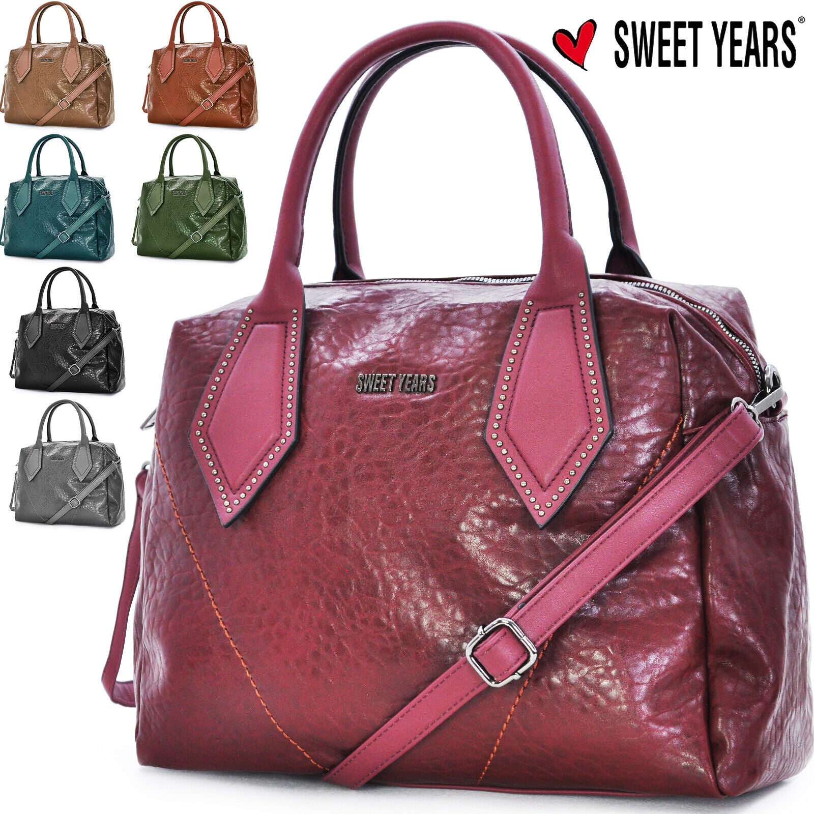 Borsa bauletto SWEET YEARS firmata originale donna firmata pelle baule tracolla