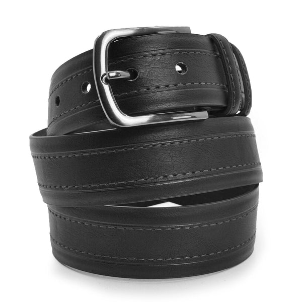 Cintura Cinta Uomo in Vera Pelle Cuoio Artigianale Casual VINTAGE cuciture nera
