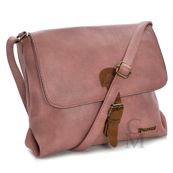Borsa firmata COVERI uomo donna fibbie vintage pelle militare tracolla messenger
