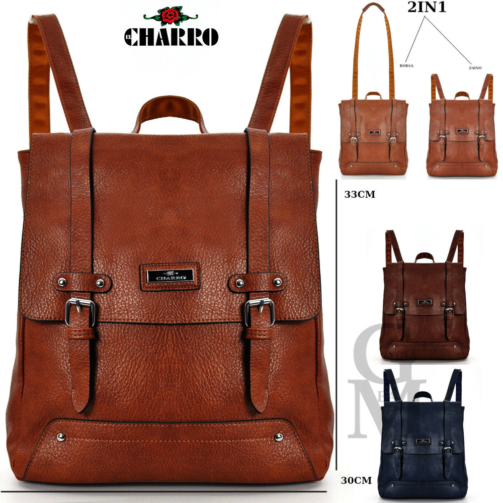 Charro zaino borsa 2IN1 TRASFORMABILE doppio utilizzo vintage casual passeggio