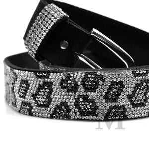 Cintura donna glitterata maculata strass sexy brillantini glitter leopardata