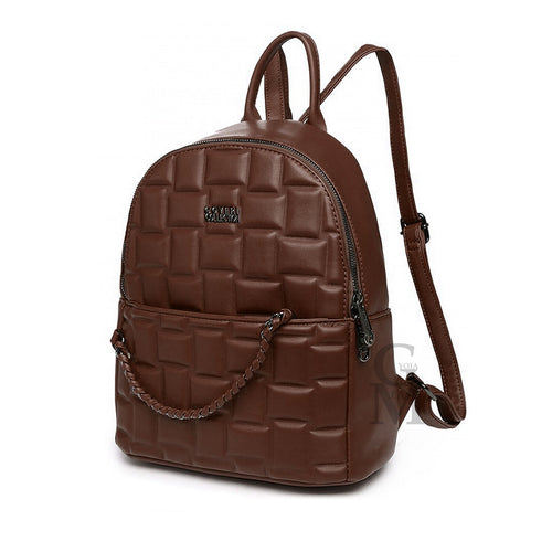 COVERI Zaino lucido donna uomo pelle cuoio  vintage casual giornaliero trapunta