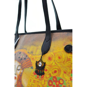 GM borsa STRASS fantasia dipinto quadro Gustav klimt donna pelle shopping spalla