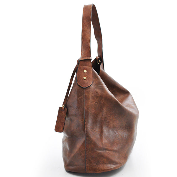 Gyoiamea borsa donna sacco hobo pelle grande zip spalla manico grande secchio