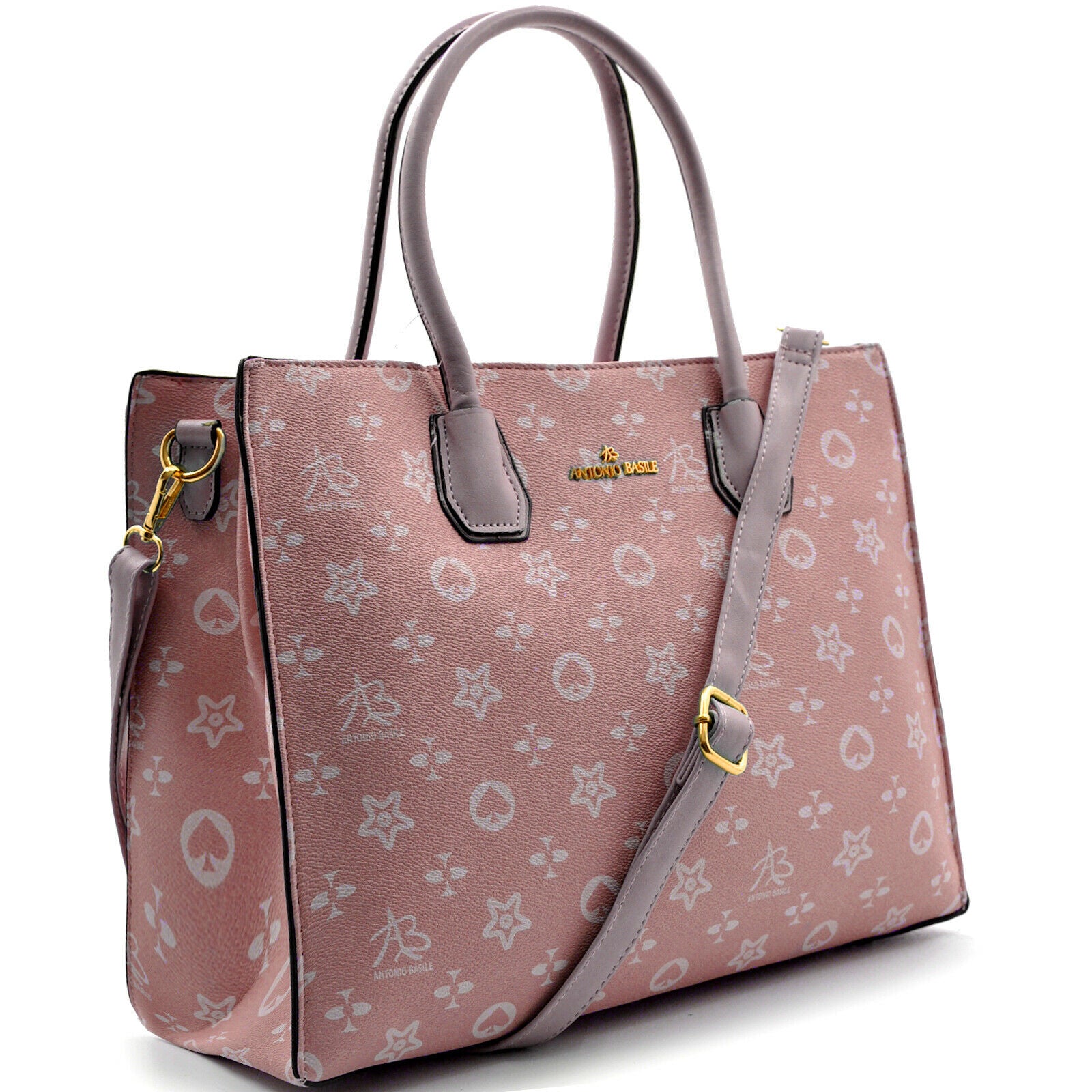 A. Basile borsa shopping moda elegante casual passeggio fantasia fiori marrone