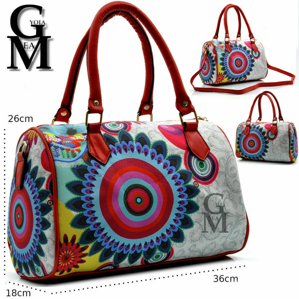 GM Bauletto nuova tracolla donna borsa borsetta fantasia colorata fiori estiva