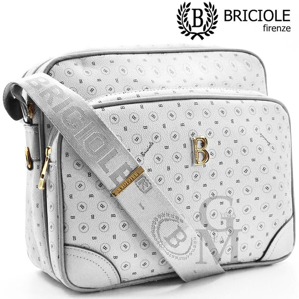 Borsa capiente chiara firmata Briciole bianca donna FANTASIA scritte tracolla