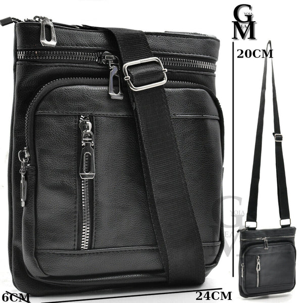 Borsello uomo vera pelle casual nero sottile Tracolla piccola tasche zip Lavoro