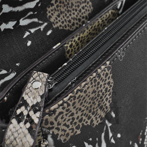 Borsa lusso firmata BB CAVALLI donna tracolla fantasia animalier mappa mondo VIP