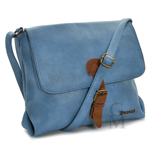 Borsa firmata COVERI uomo donna fibbie vintage pelle militare tracolla messenger