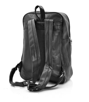 Gyoiamea zaino uomo donna multi tasche firmato eco pelle nero elegante lavoro