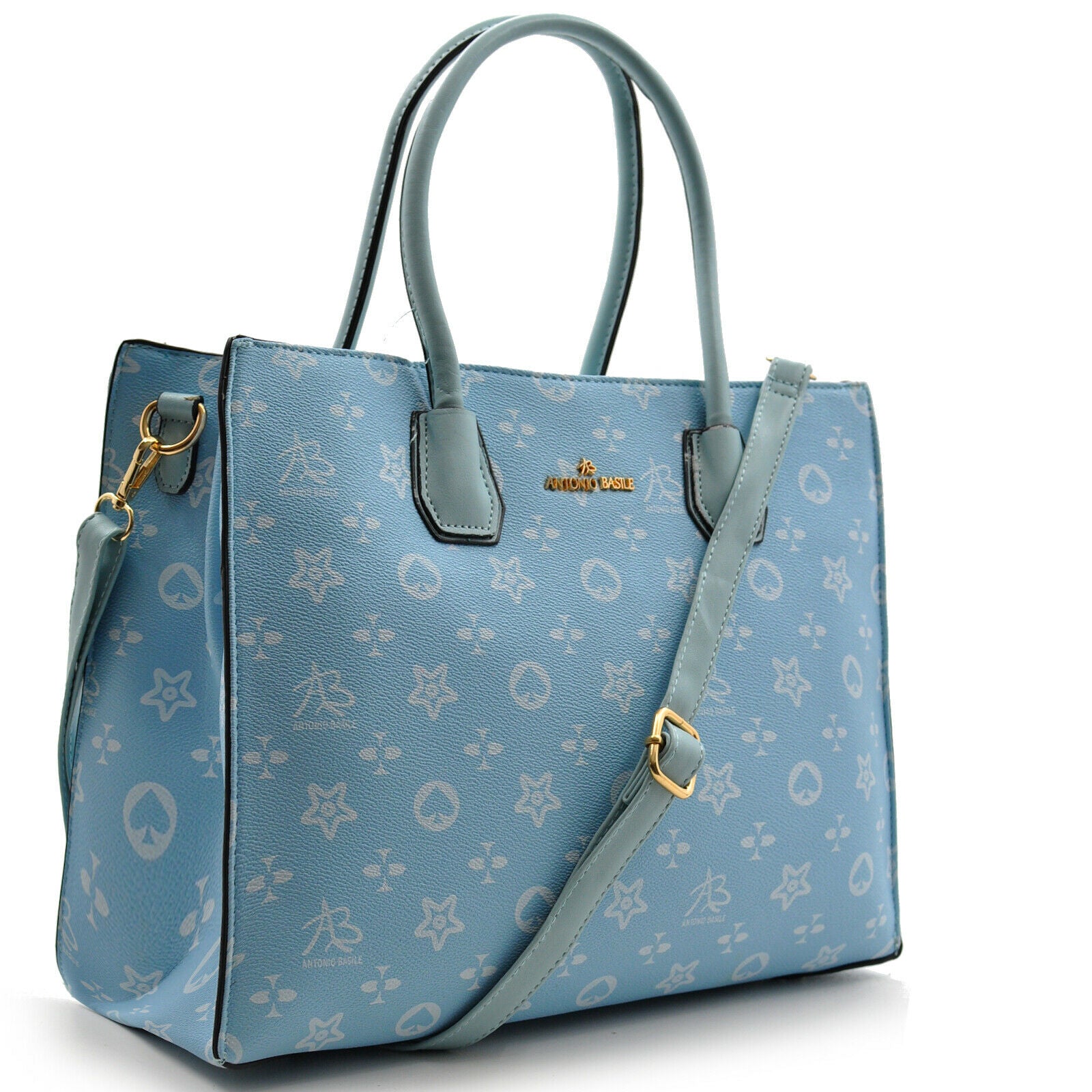 A. Basile borsa shopping moda elegante casual passeggio fantasia fiori marrone