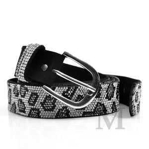 Cintura donna glitterata maculata strass sexy brillantini glitter leopardata