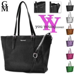 Borsa Coveri collection donna grande spalla pelle passeggio shopping viola nuova