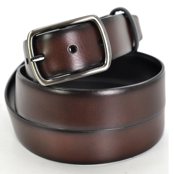 Cintura Cinta Uomo 3 cm reversibile bicolore double face nero Pelle Classica